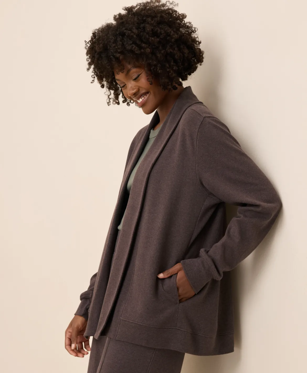 Organic Airplane Drape Cardigan