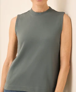 Organic Airplane Mock Neck Shell