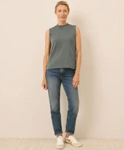 Organic Airplane Mock Neck Shell