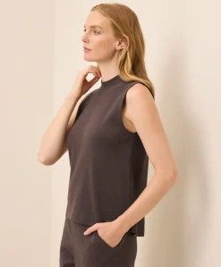 Organic Airplane Mock Neck Shell
