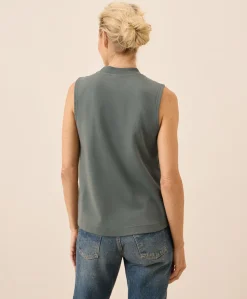 Organic Airplane Mock Neck Shell