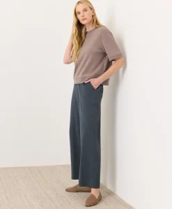 Organic Airplane Pintuck Wide Leg Pant