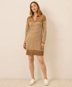Organic Classic Fine Knit Collared Sweater Dress