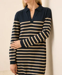 Organic Classic Fine Knit Collared Sweater Dress