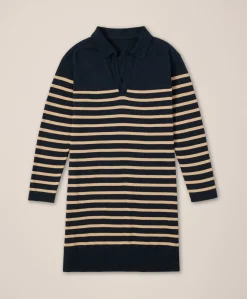 Organic Classic Fine Knit Collared Sweater Dress