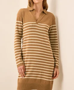 Organic Classic Fine Knit Collared Sweater Dress