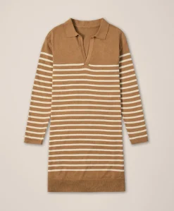 Organic Classic Fine Knit Collared Sweater Dress