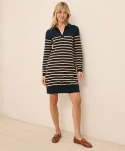 Organic Classic Fine Knit Collared Sweater Dress