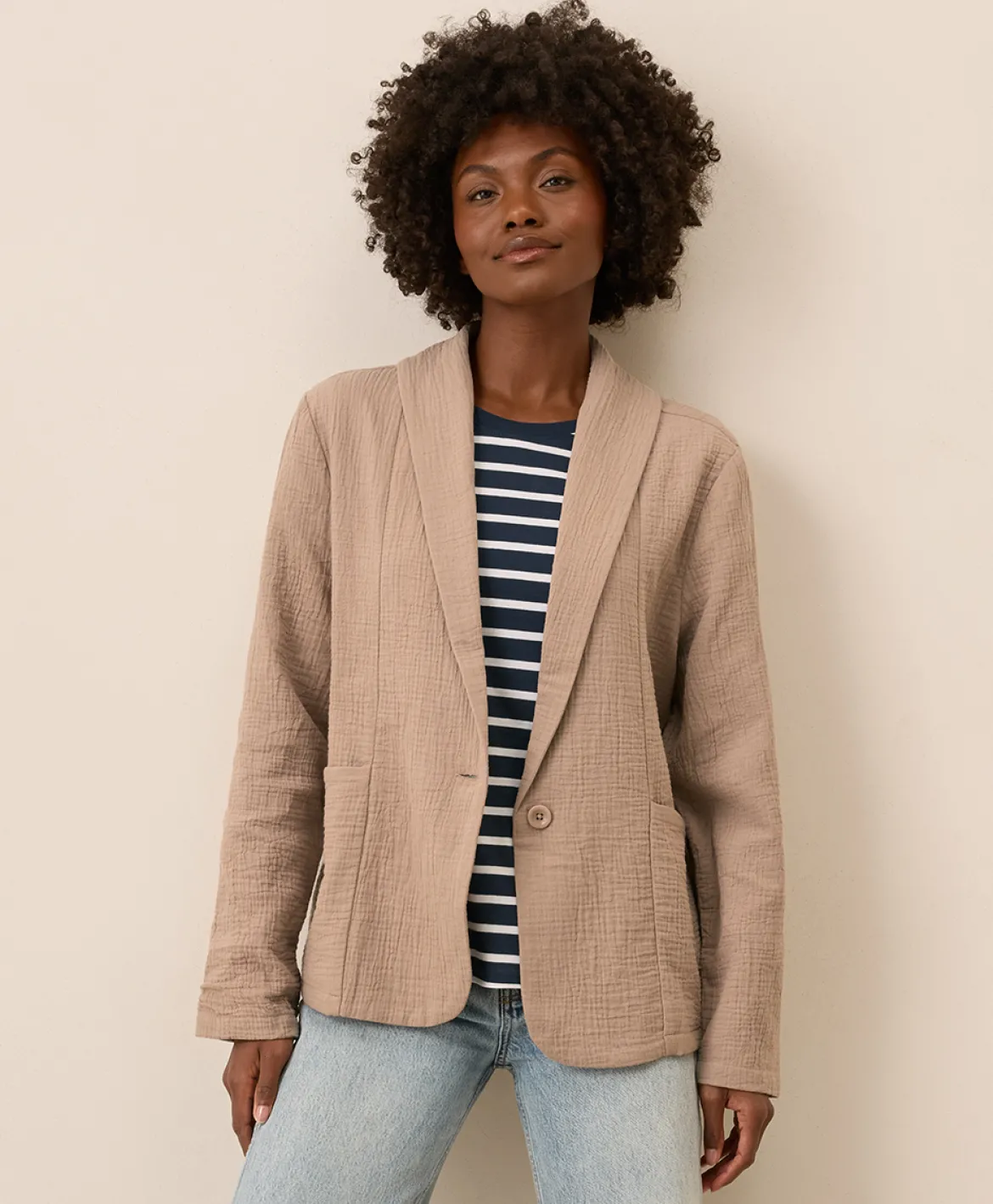 Organic Coastal Double Gauze Lined Easy Jacket
