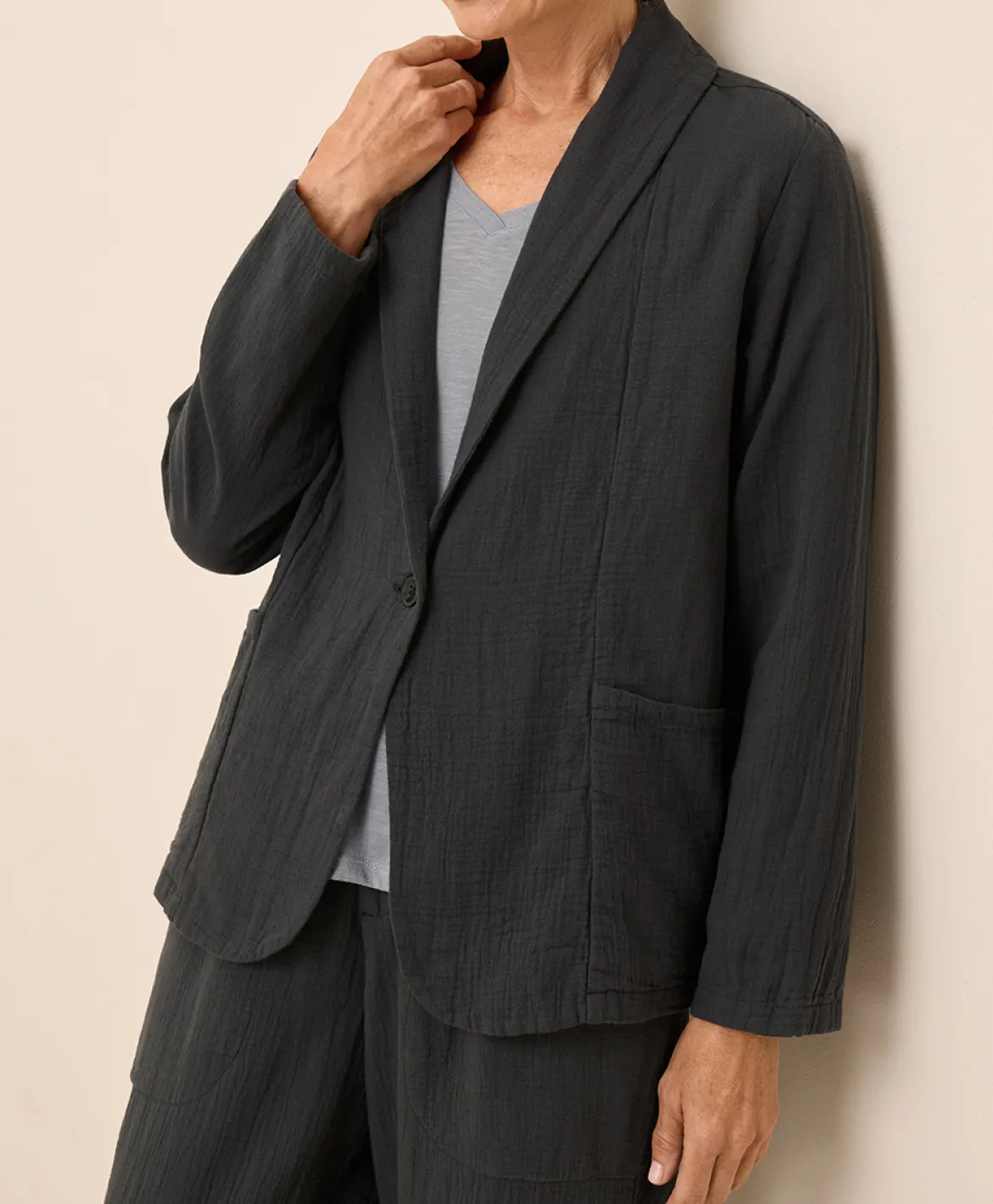 Organic Coastal Double Gauze Lined Easy Jacket