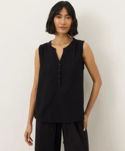 Organic Coastal Double Gauze Henley Tank