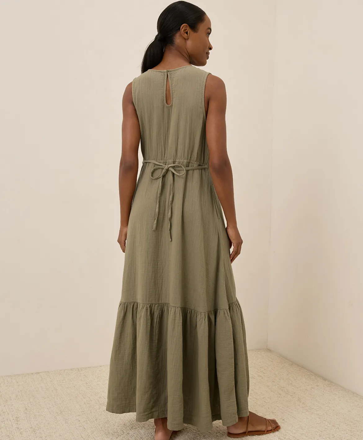 Organic Coastal Double Gauze Beach To Brunch Maxi Dress