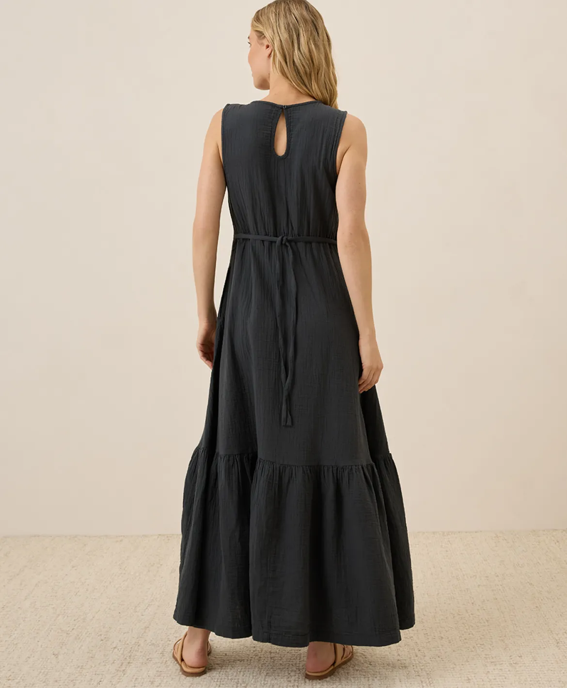 Organic Coastal Double Gauze Beach To Brunch Maxi Dress