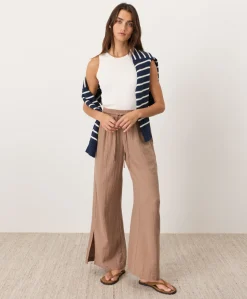 Organic Coastal Double Gauze Split Hem Pant