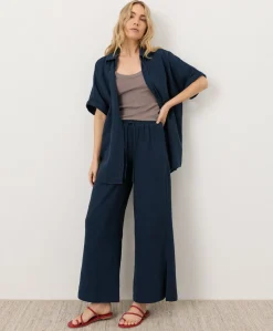 Organic Coastal Double Gauze Split Hem Pant