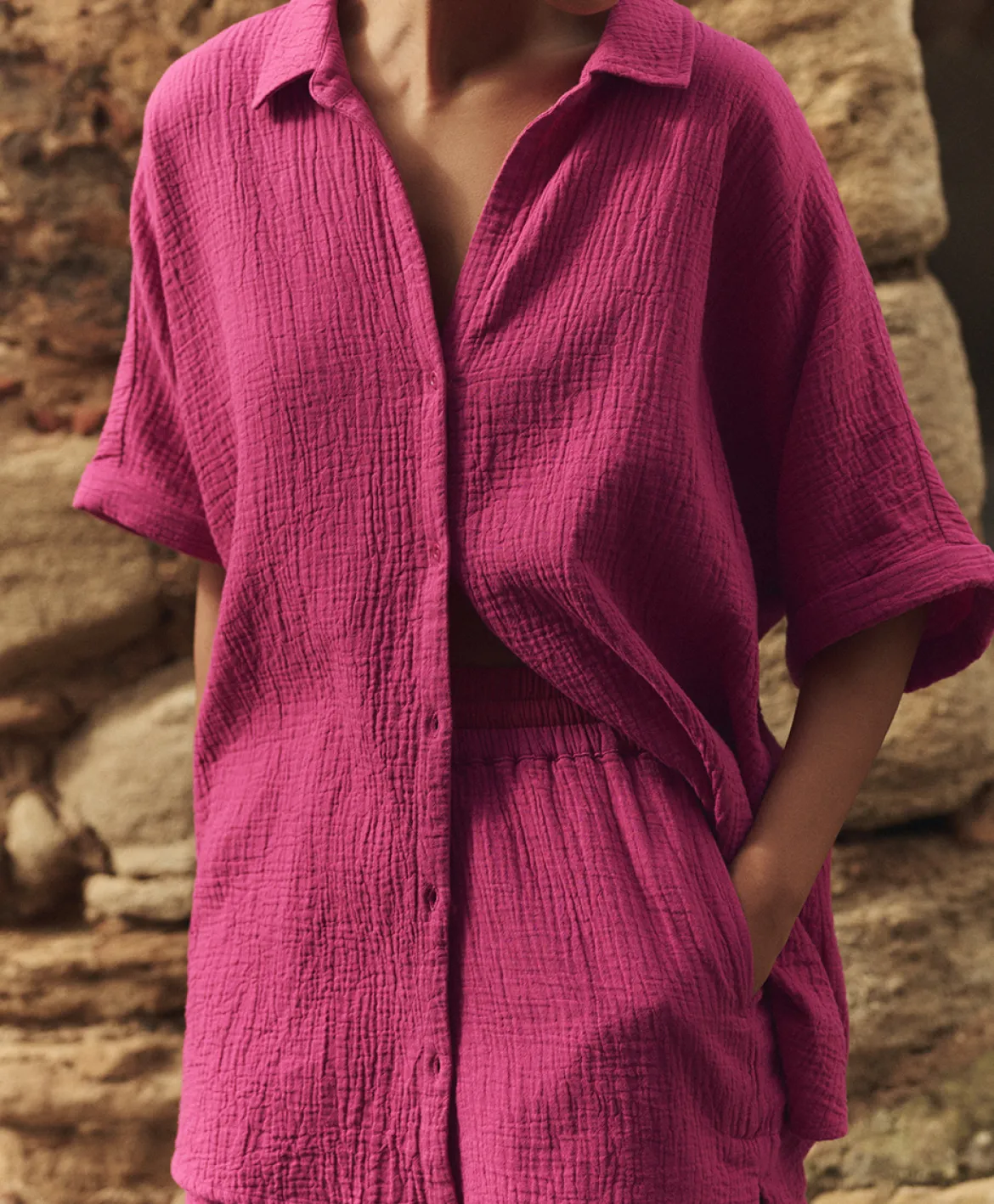 Organic Coastal Double Gauze Oversized Shirt