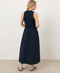 Organic Coastal Double Gauze Smocked Dress