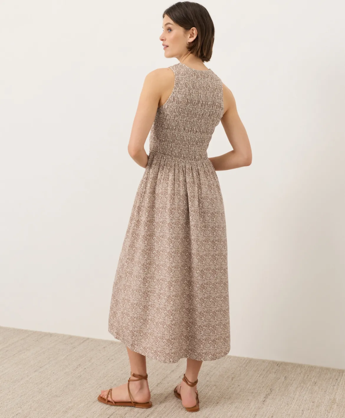Organic Coastal Double Gauze Smocked Dress