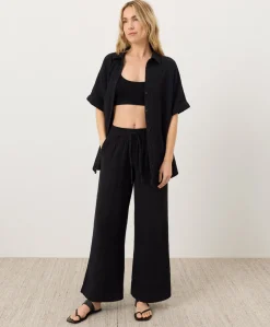 Organic Coastal Double Gauze Split Hem Pant