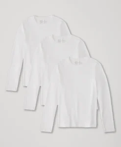 Organic Cool Stretch Long Sleeve Crew Undershirt 3-Pack
