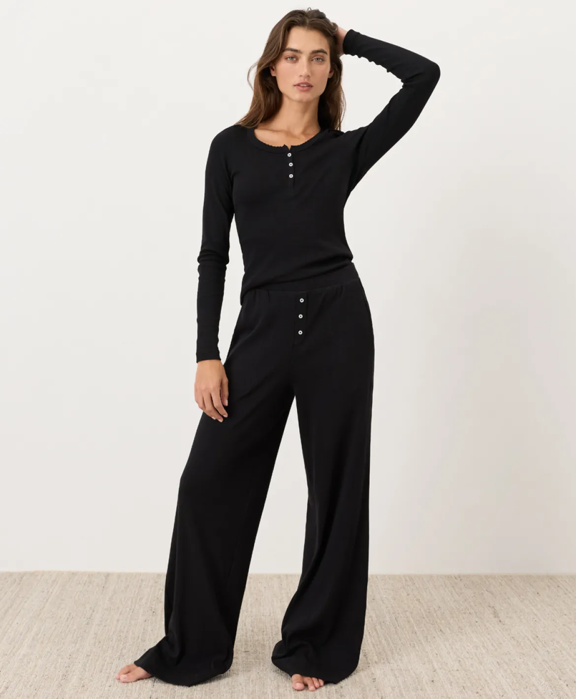 Organic Dream Rib Wide Leg Lounge Pant