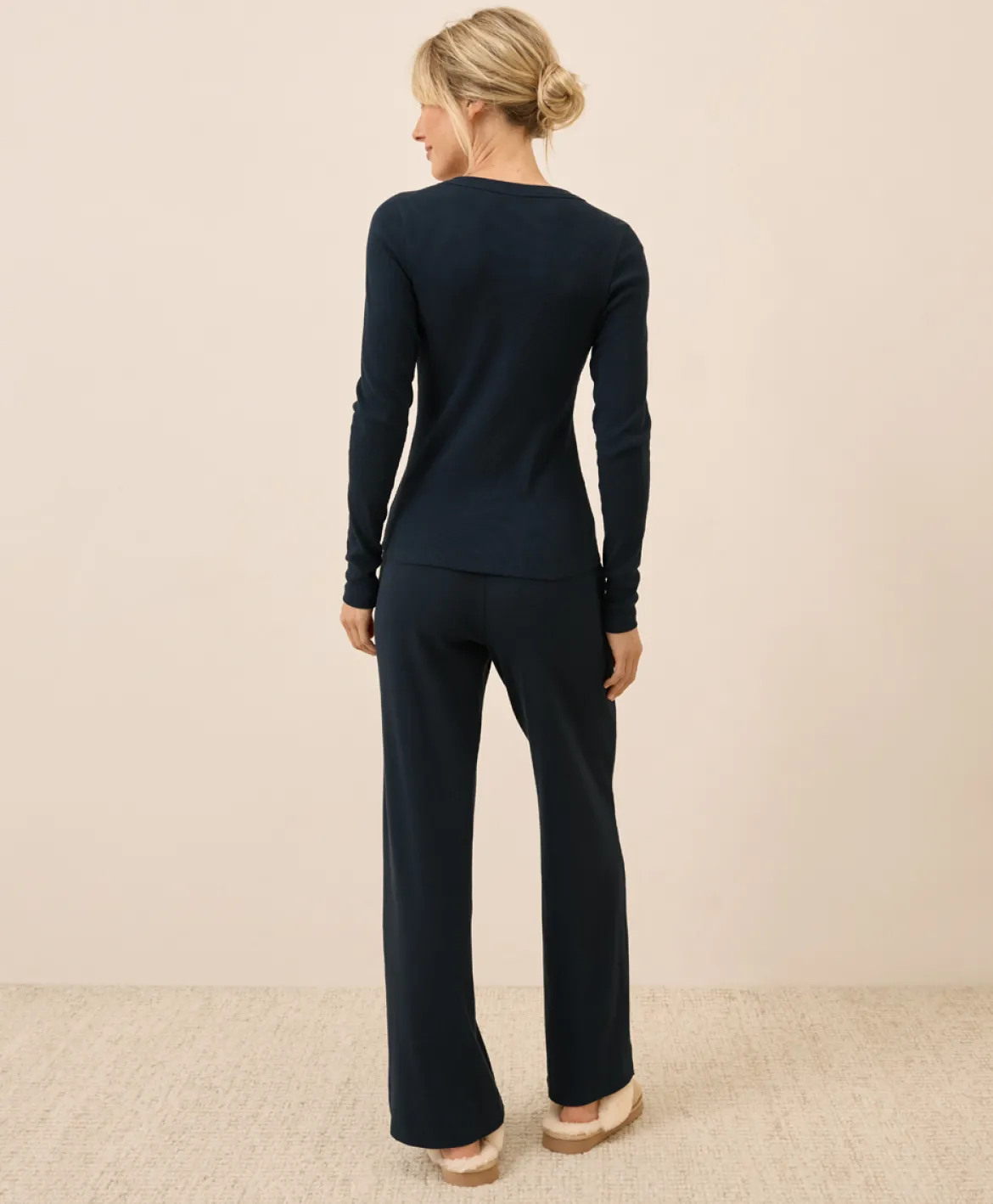Organic Easy Rib Wide Leg Lounge Pant