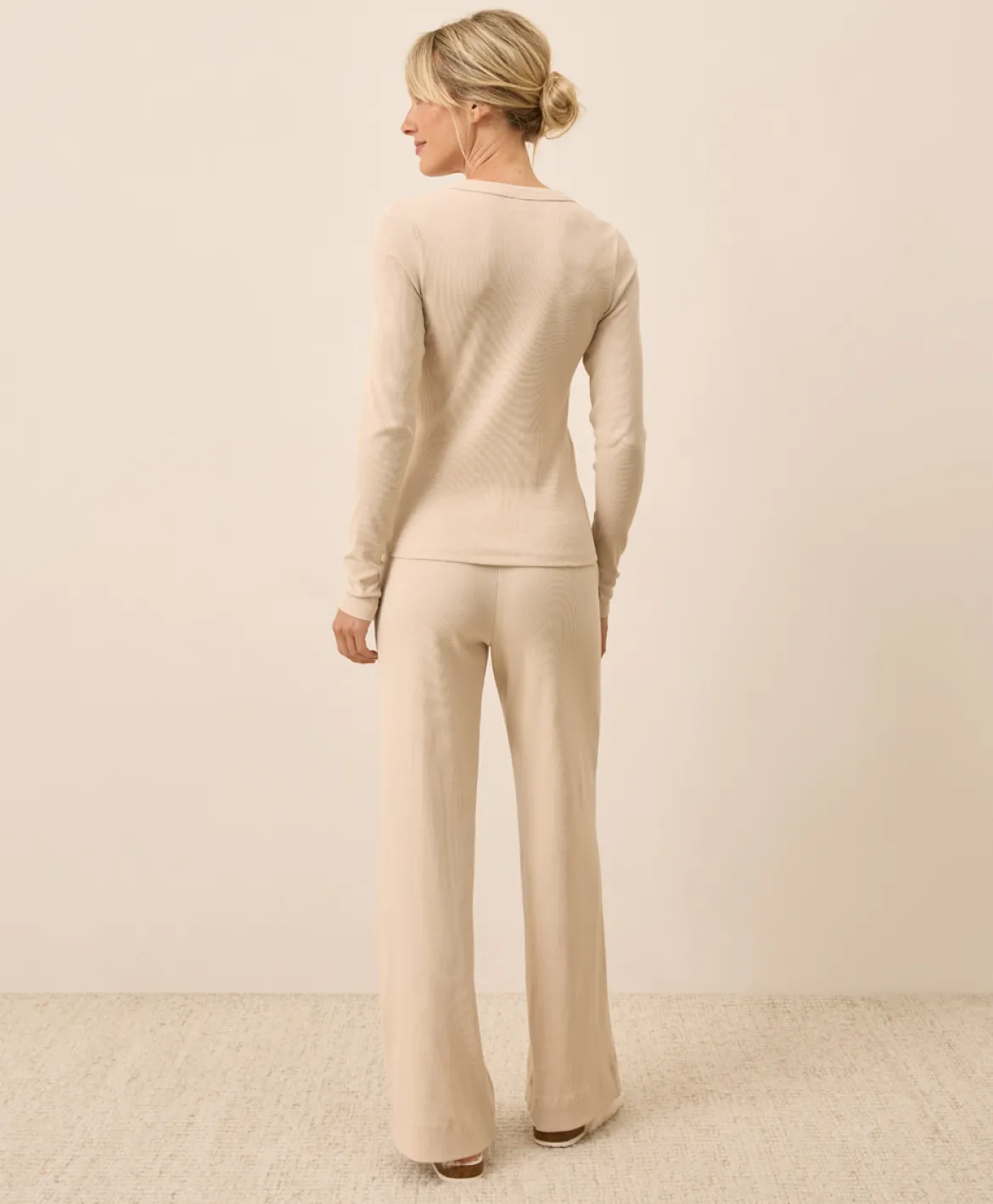 Organic Easy Rib Wide Leg Lounge Pant