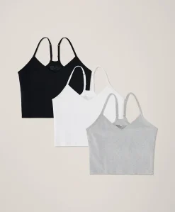 Organic Everyday Shelf Bra Cropped Camisole 3-Pack