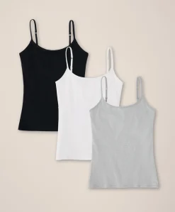 Organic Everyday Shelf Bra Long Camisole 3-Pack