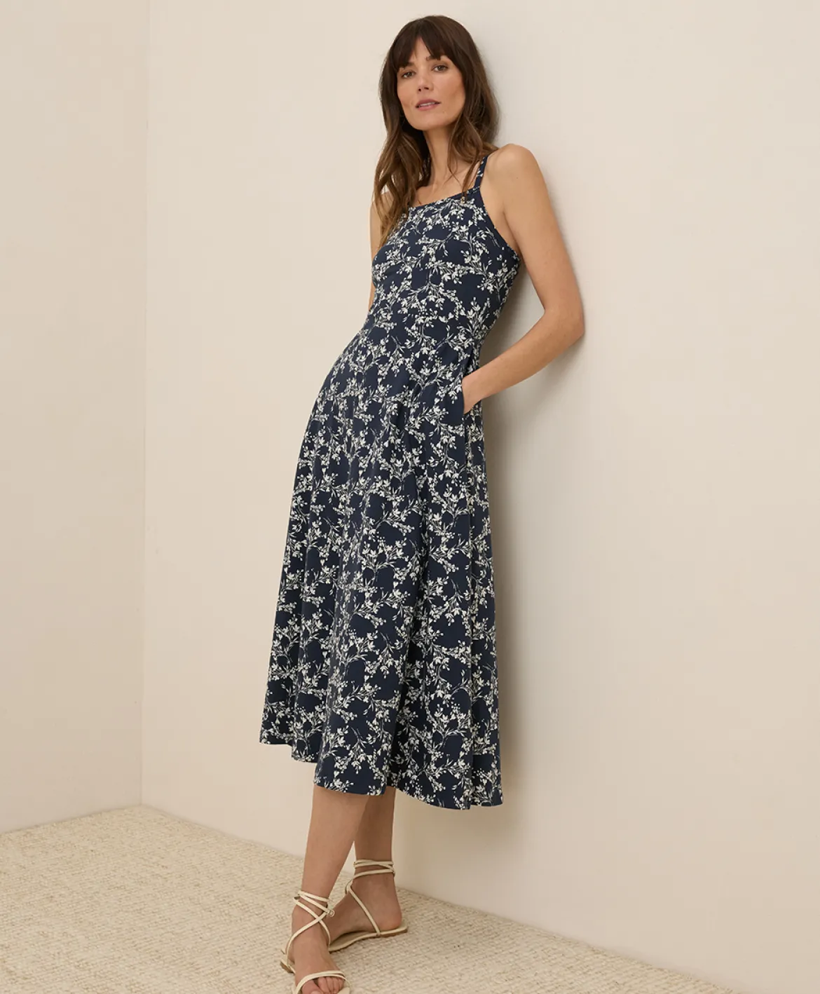 Organic Fit & Flare Midi Dress