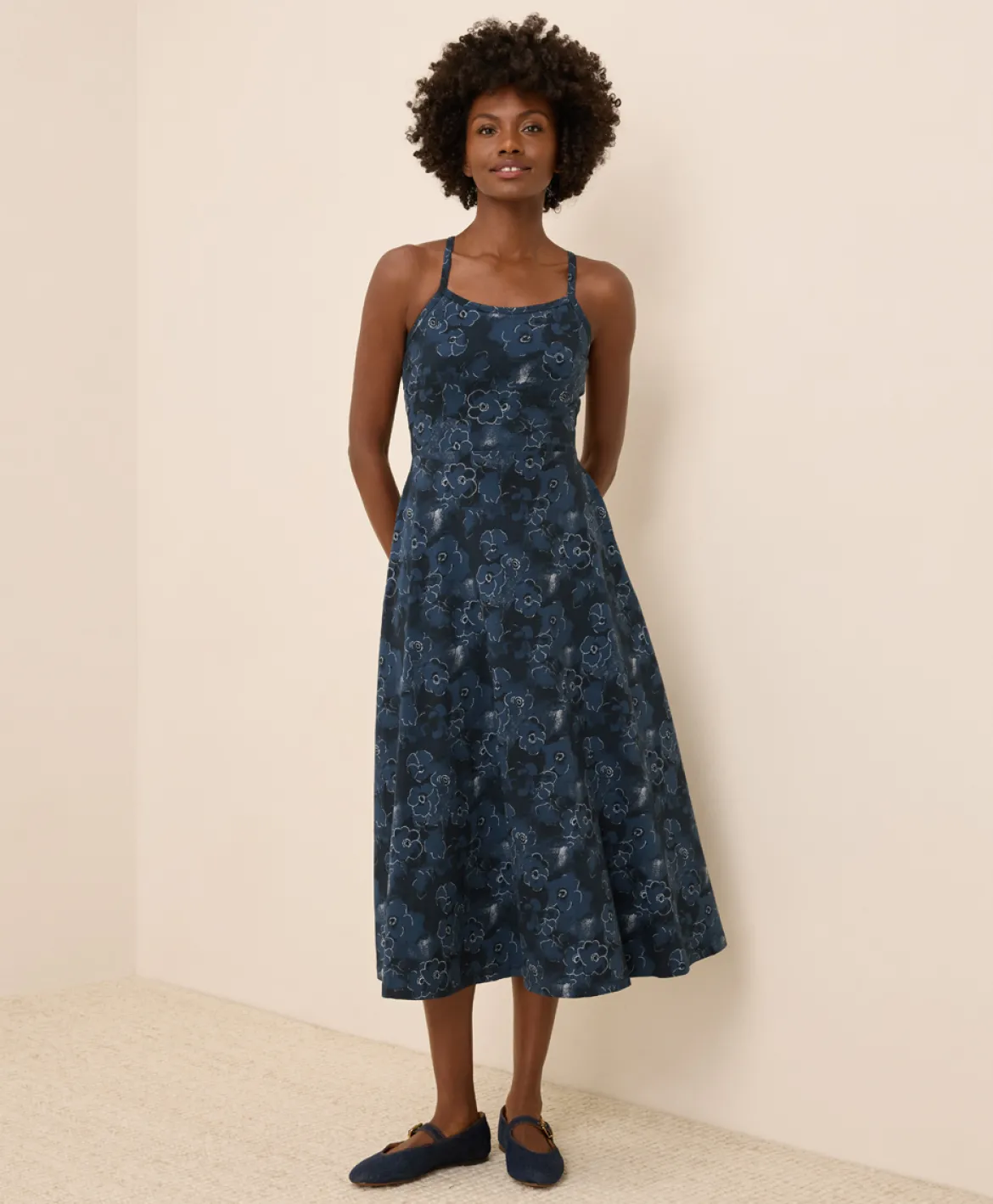 Organic Fit & Flare Midi Dress