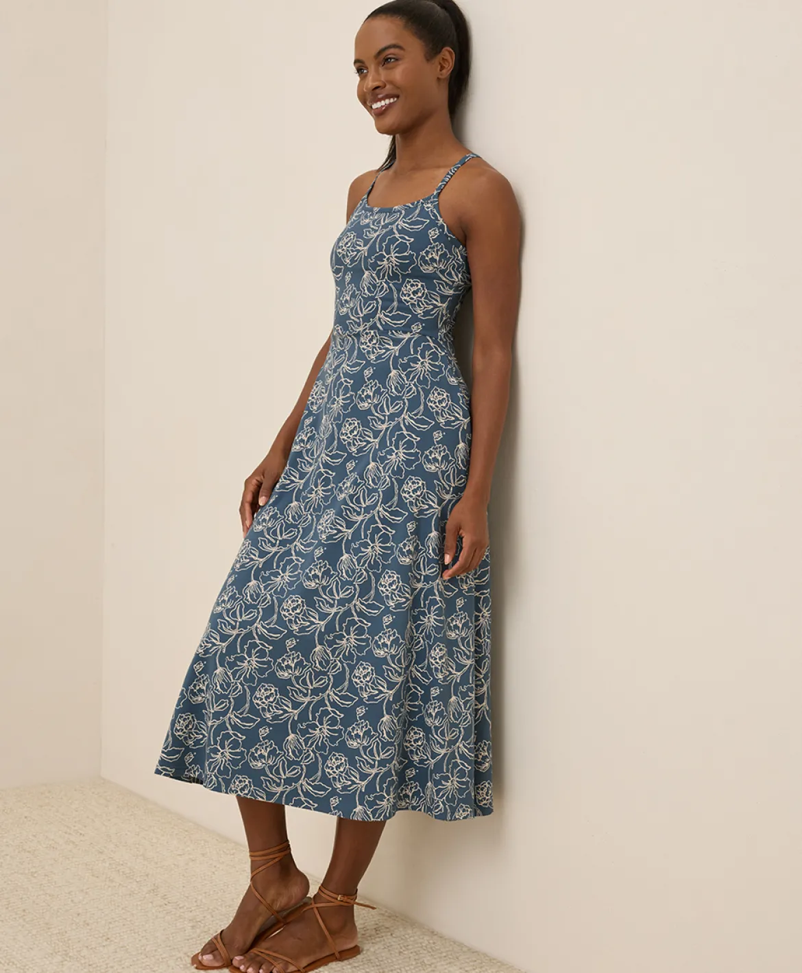 Organic Fit & Flare Midi Dress