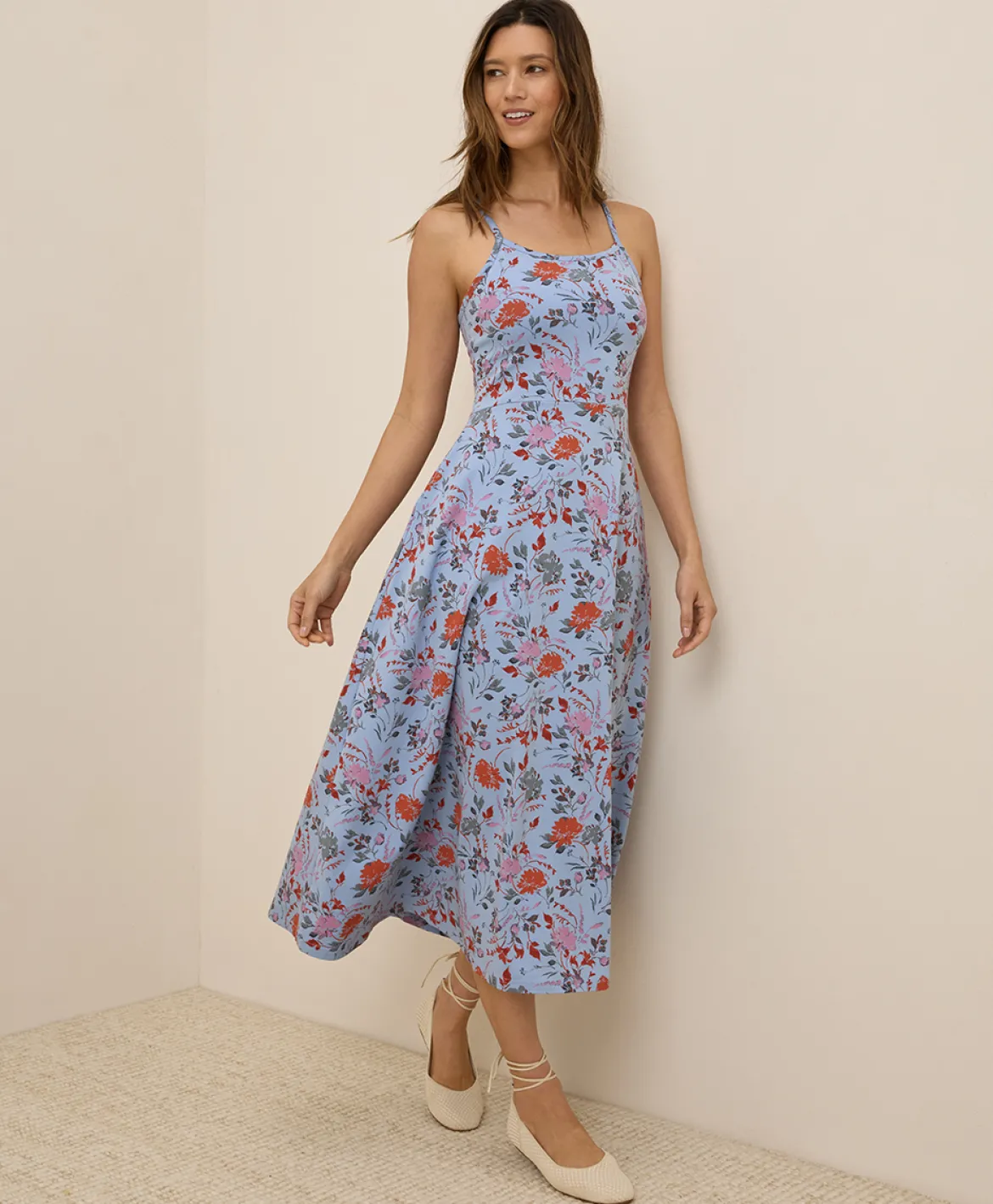 Organic Fit & Flare Midi Dress