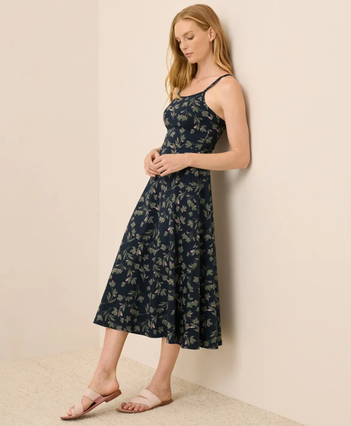 Organic Fit & Flare Midi Dress
