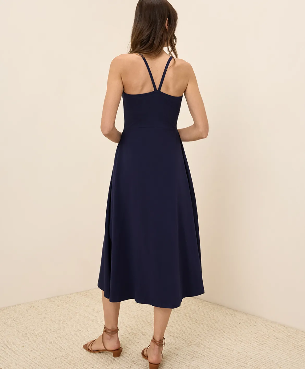 Organic Fit & Flare Midi Dress