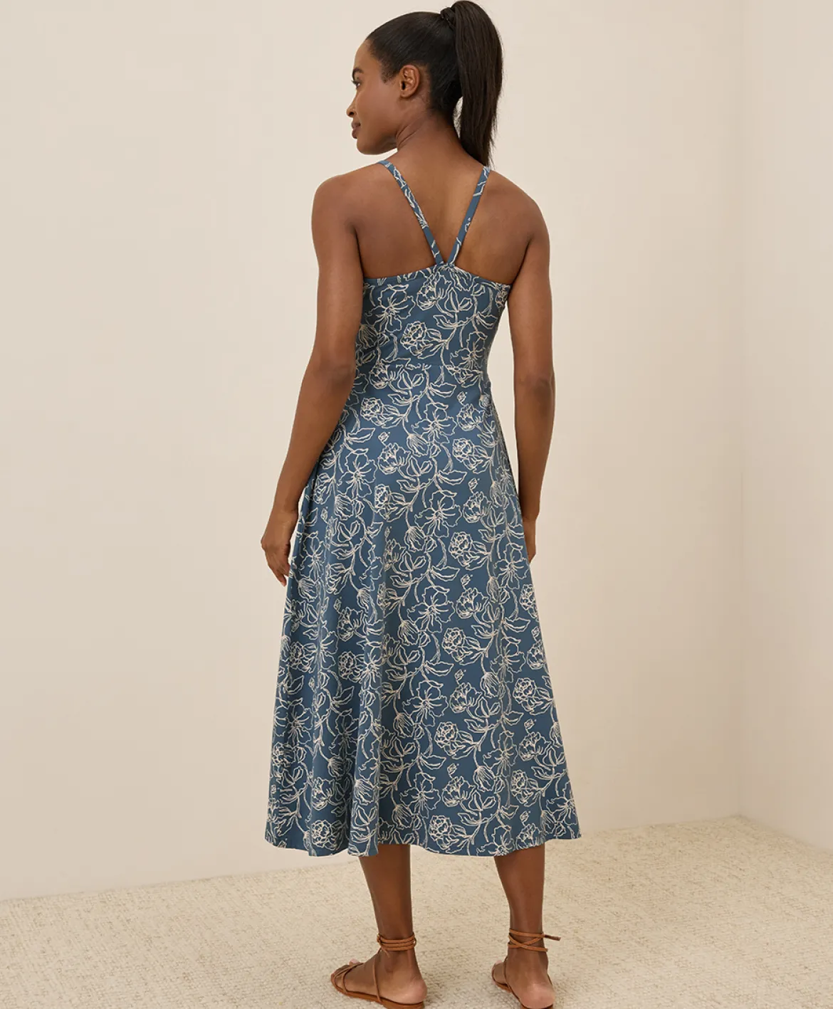 Organic Fit & Flare Midi Dress
