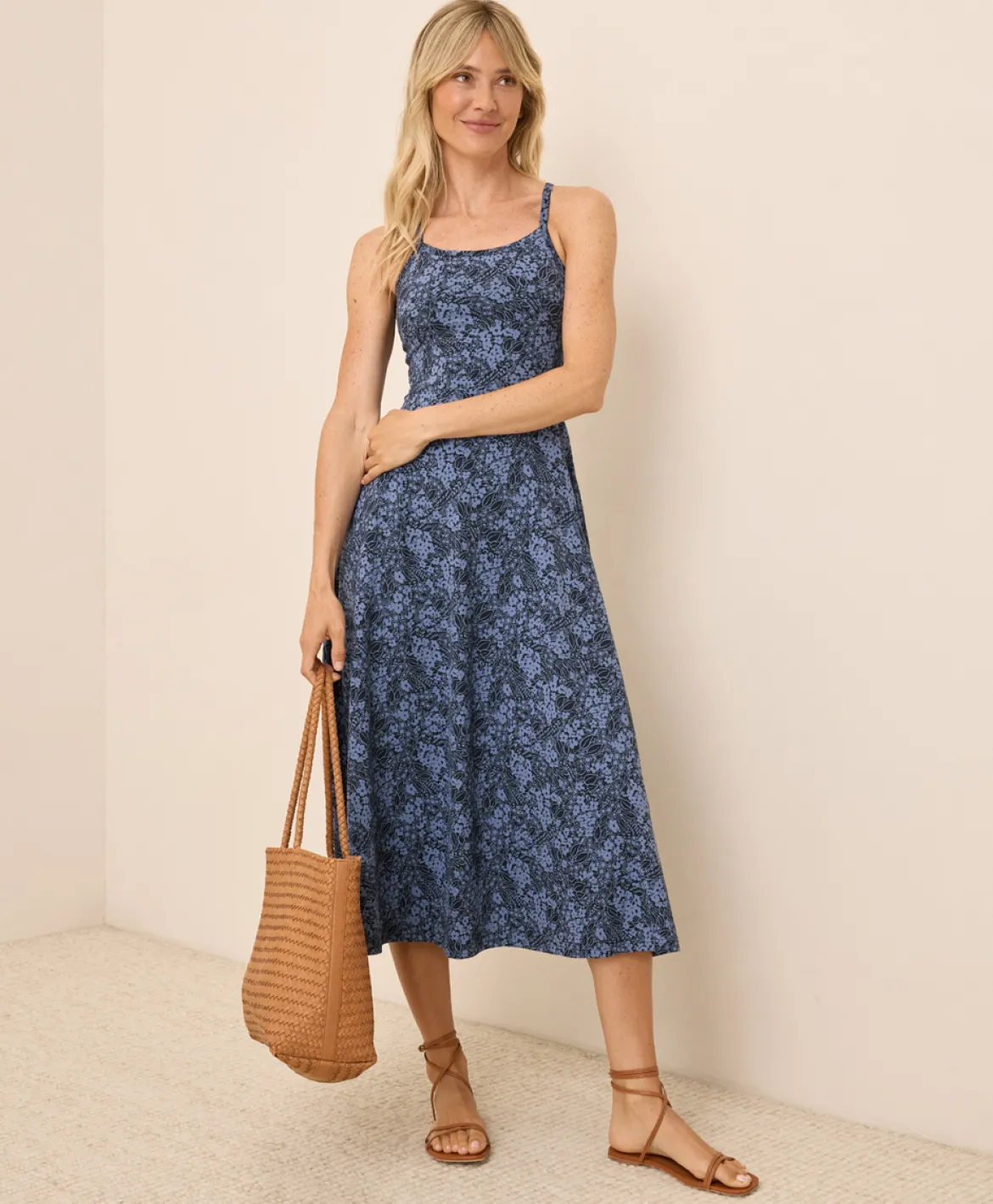 Organic Fit & Flare Midi Dress
