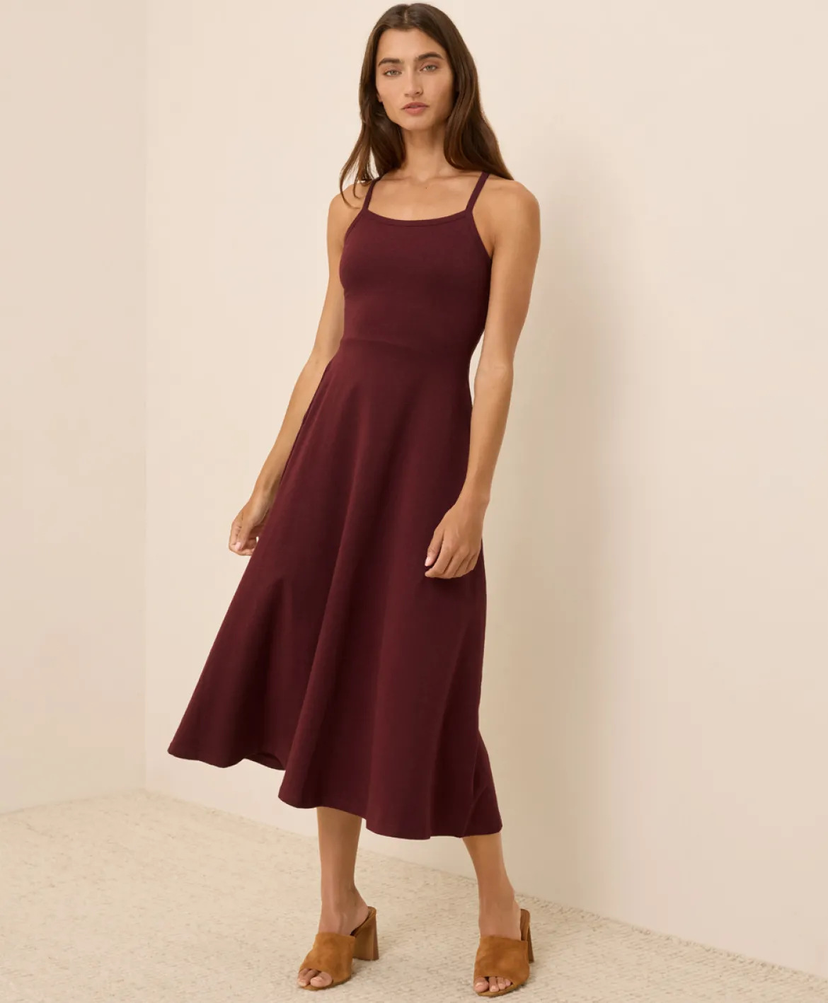 Organic Fit & Flare Midi Dress