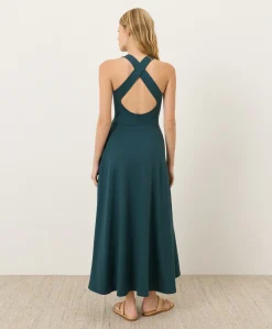 Organic Fit & Flare Open Back Maxi Dress