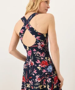 Organic Fit & Flare Open Back Maxi Dress