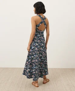 Organic Fit & Flare Open Back Maxi Dress