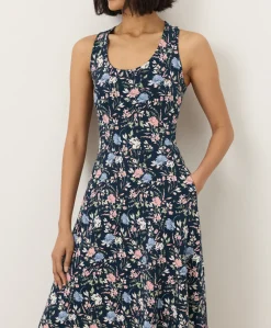 Organic Fit & Flare Open Back Maxi Dress