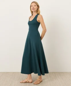 Organic Fit & Flare Open Back Maxi Dress