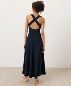 Organic Fit & Flare Open Back Maxi Dress