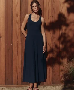 Organic Fit & Flare Open Back Maxi Dress