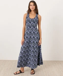 Organic Fit & Flare Open Back Maxi Dress