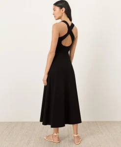 Organic Fit & Flare Open Back Maxi Dress