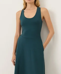 Organic Fit & Flare Open Back Maxi Dress