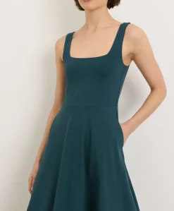 Organic Fit & Flare Square Neck Dress