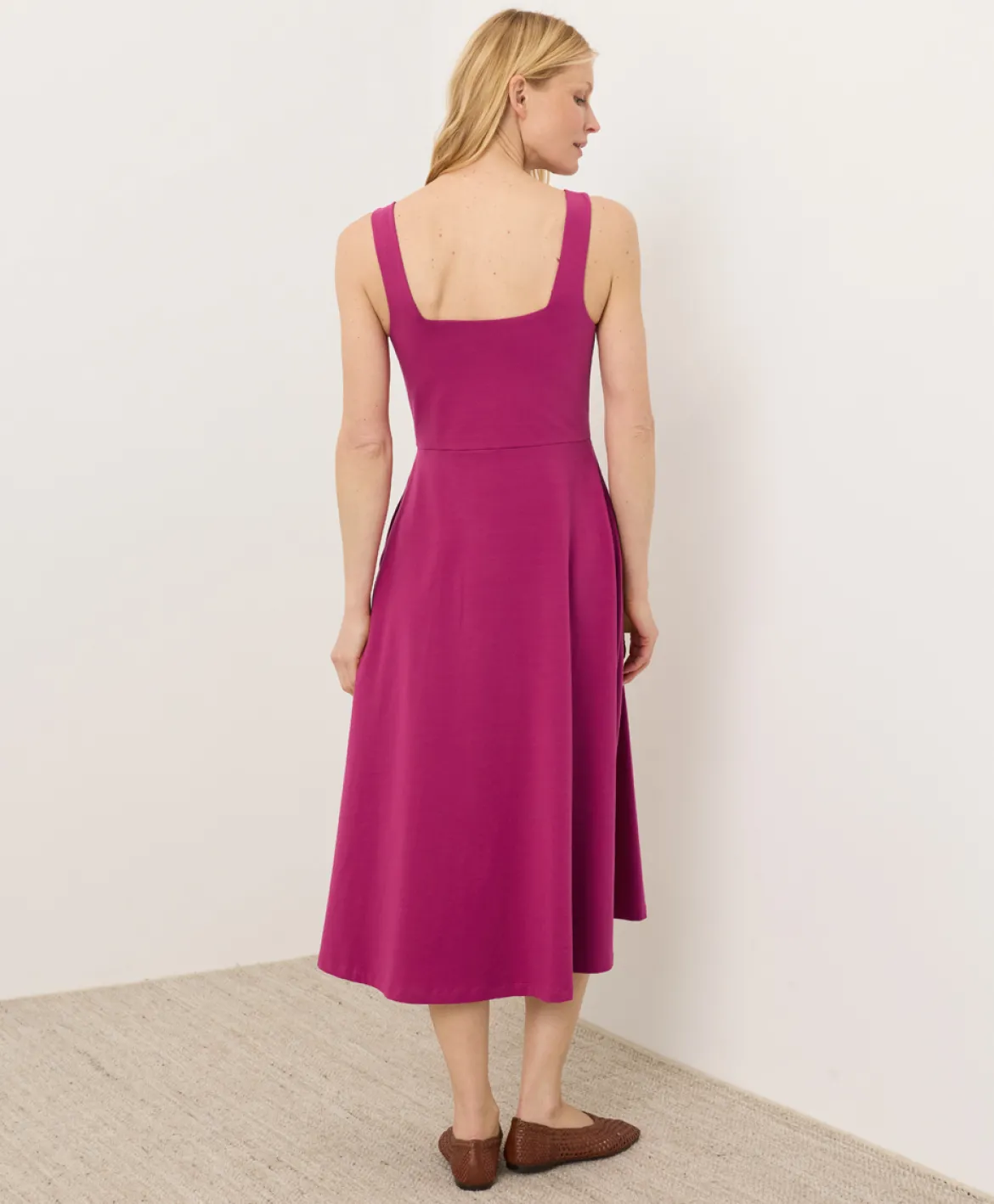 Organic Fit & Flare Square Neck Dress